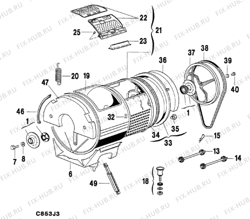 Взрыв-схема стиральной машины Faure LTI135W1 - Схема узла Boiler